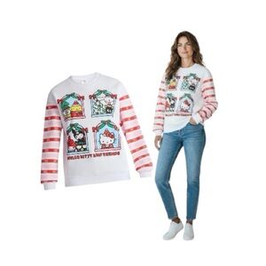 Hello Kitty Light Up Festive White and Red Hoodie